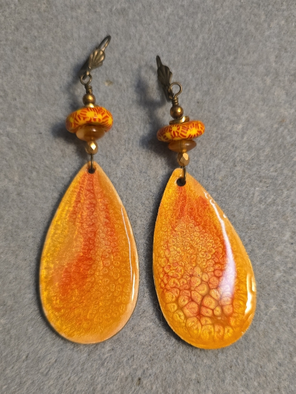 Handcrafted Orange Earrings